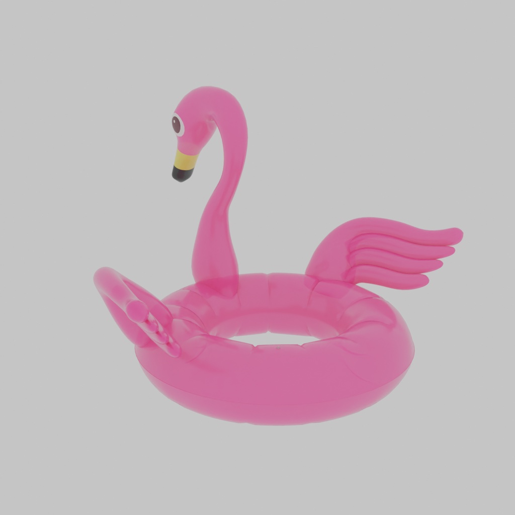 【Blender】 動物の浮き輪(フラミンゴ・ジンベイザメ・イルカ) Animal floats