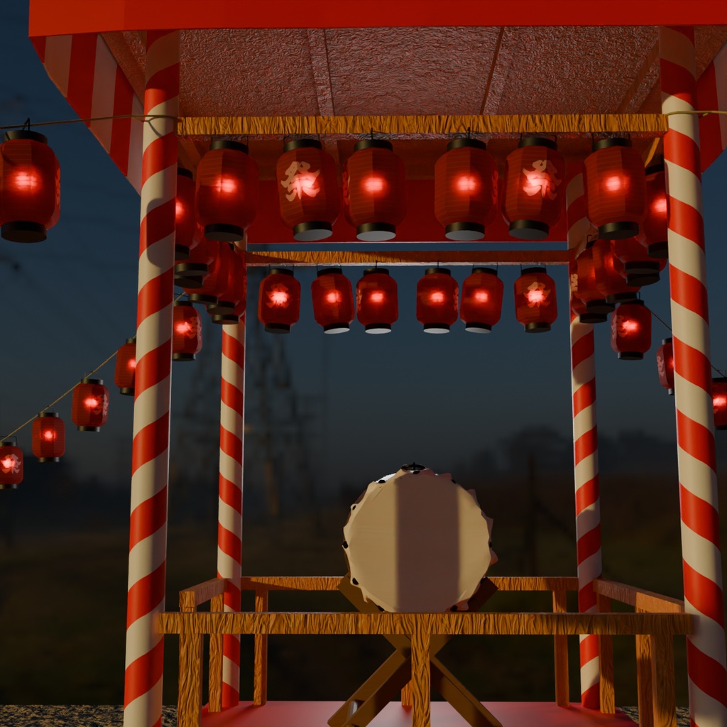 【Blender】 夏祭りの櫓 Summer festival turret