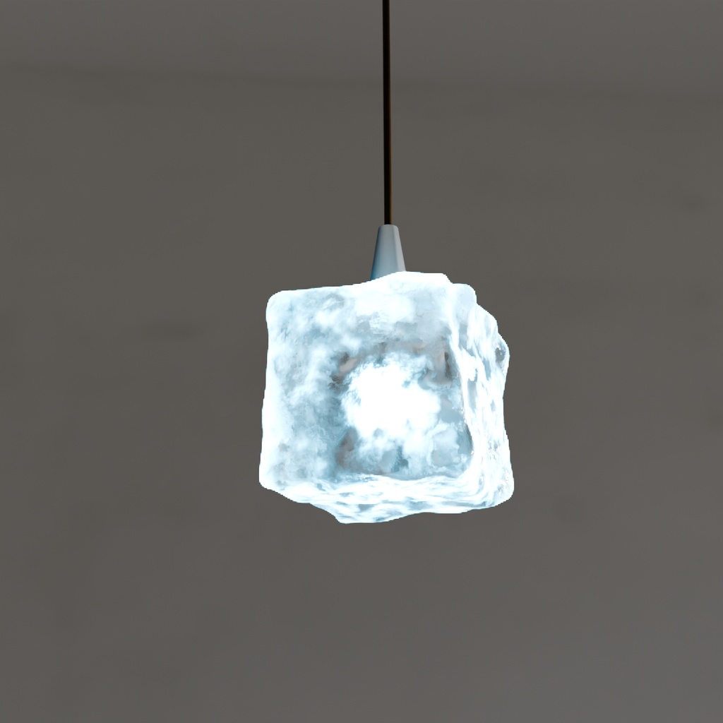【Blender】 アイスキューブ照明2種(スパイラルシャンデリア・ペンダント) Two types of ice cube lighting