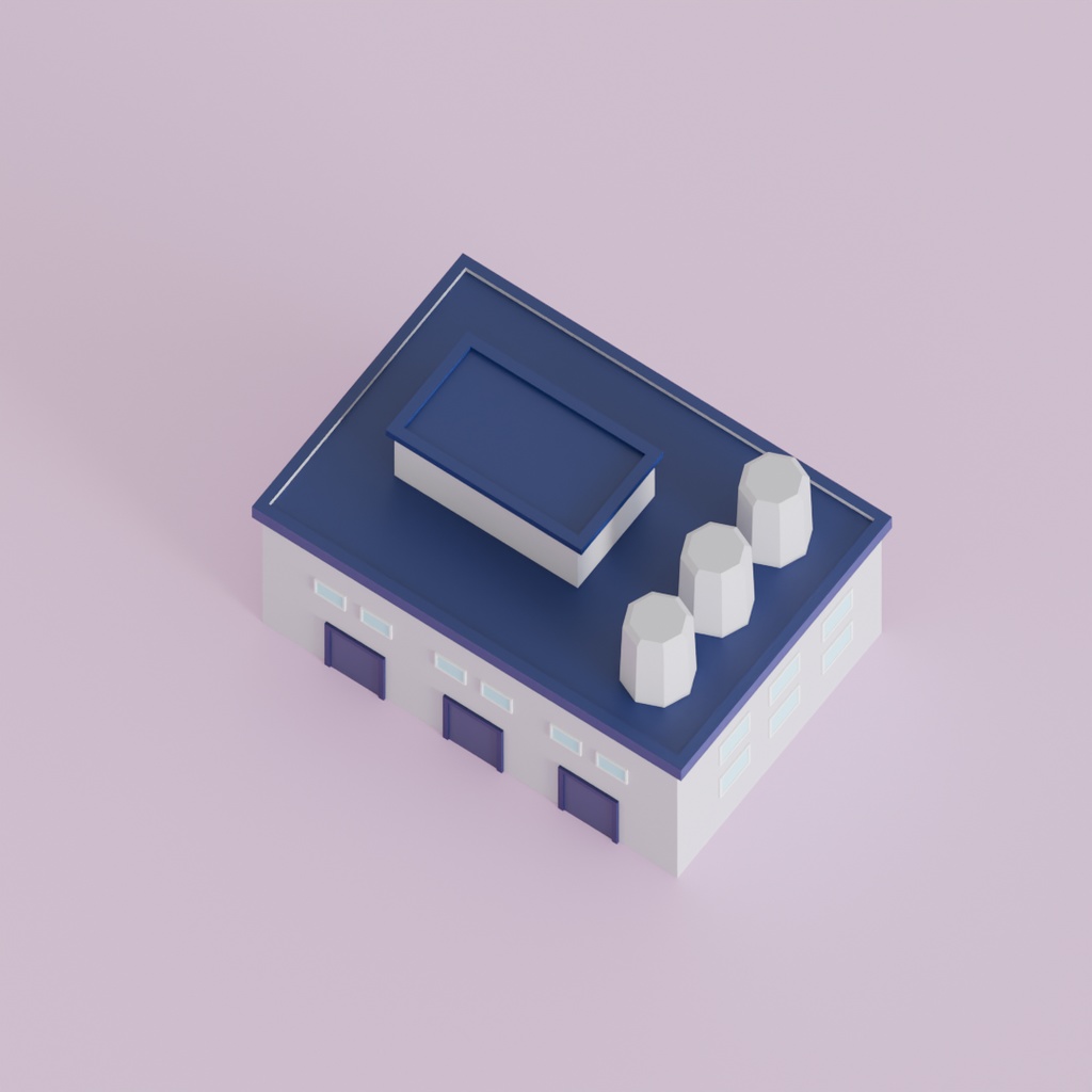 【Blender】 ローポリ工業用設備16セット Low Poly Industrial Equipment Set