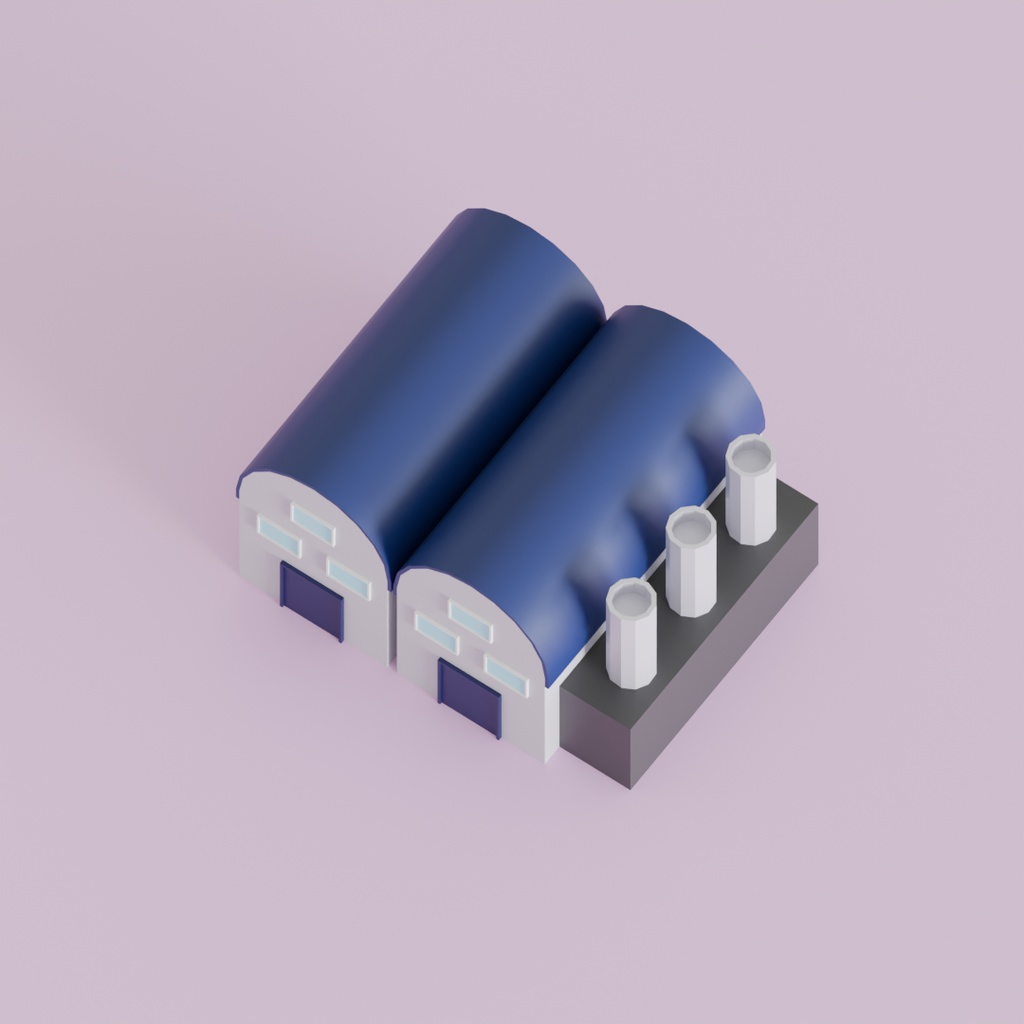 【Blender】 ローポリ工業用設備16セット Low Poly Industrial Equipment Set