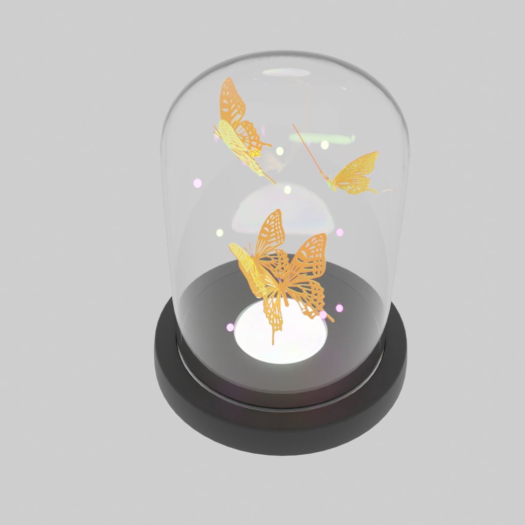 【Blender】 蝶々のドーム型ライト Butterfly dome light