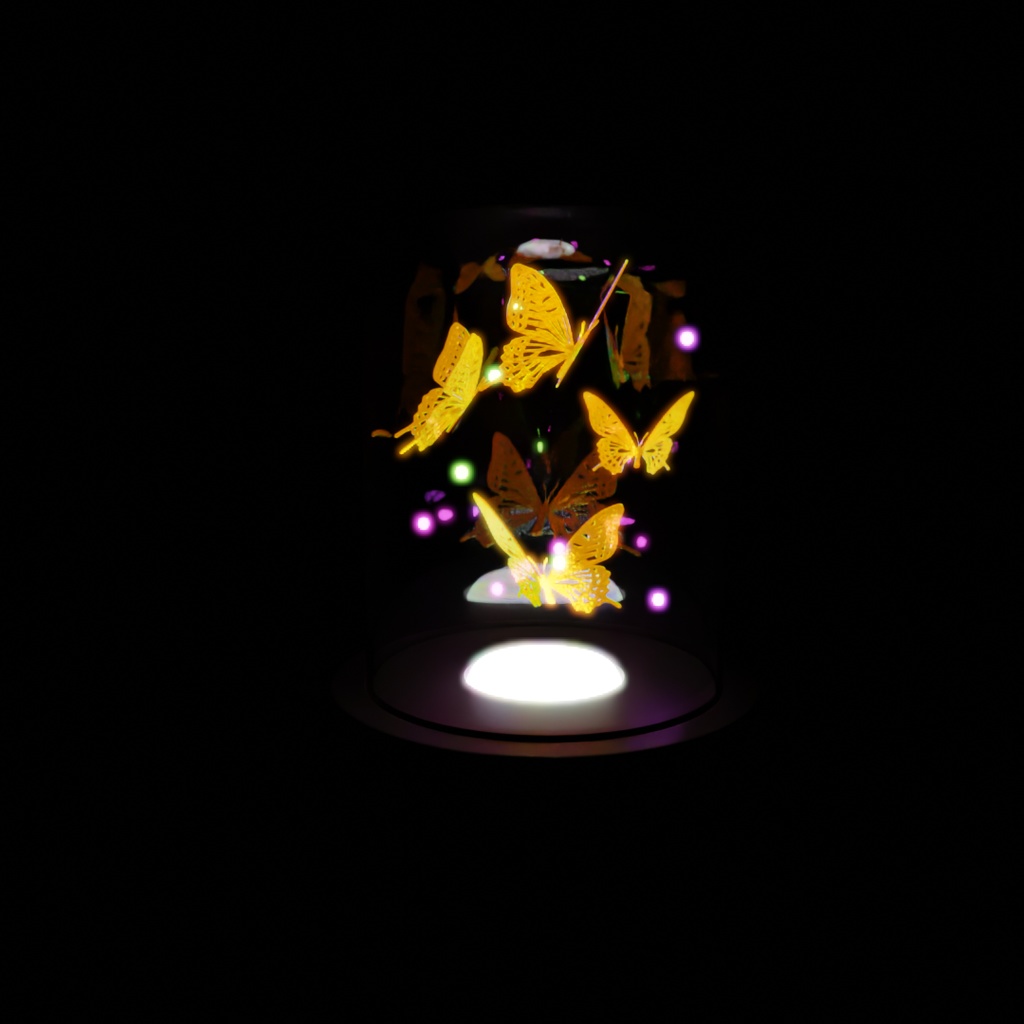 【Blender】 蝶々のドーム型ライト Butterfly dome light
