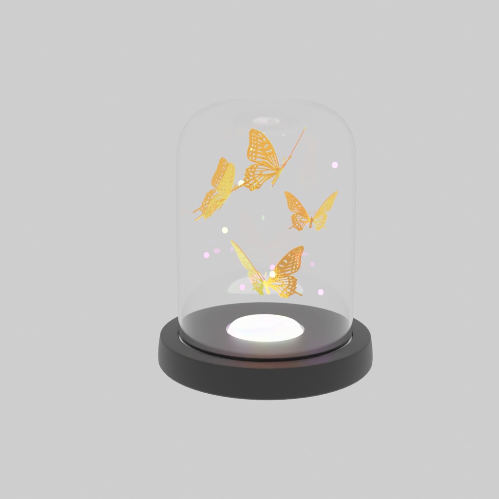 【Blender】 蝶々のドーム型ライト Butterfly dome light