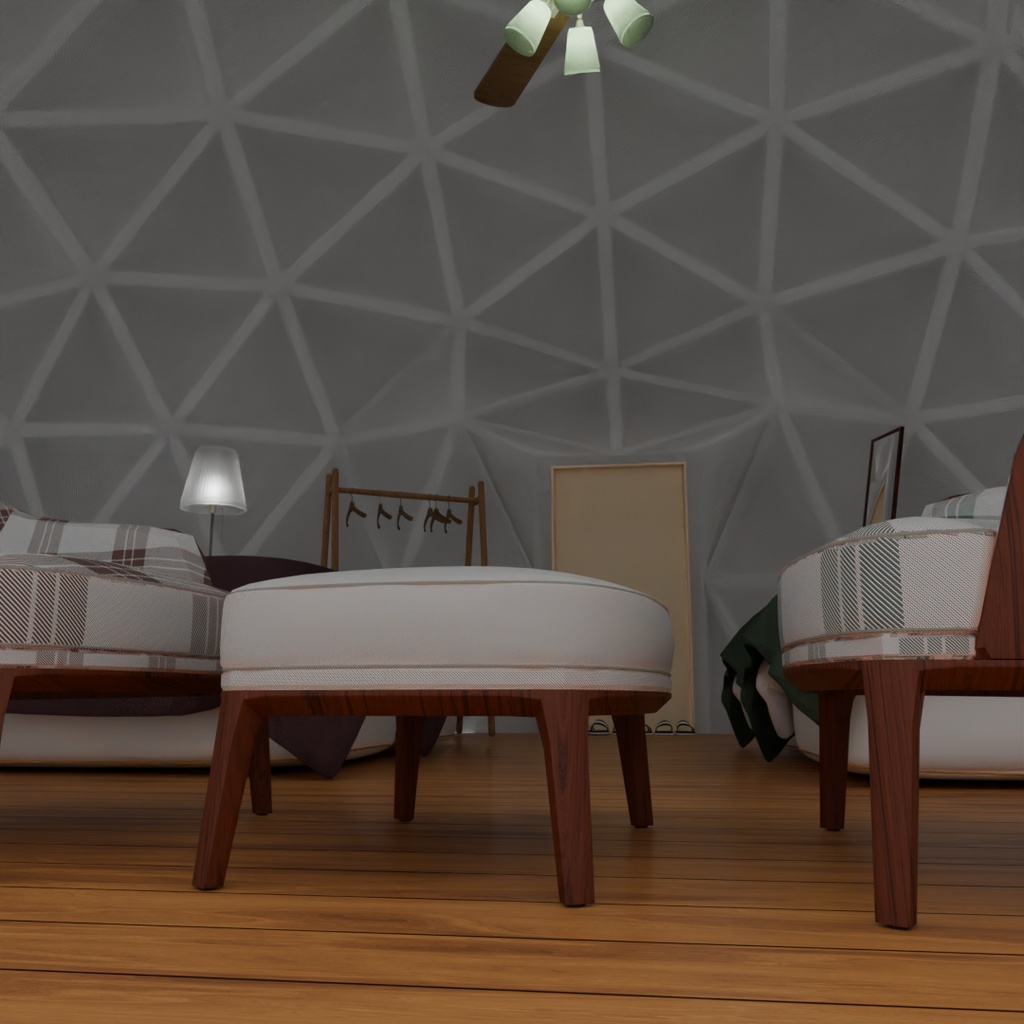 【Blender】 グランピングの寝室 Glamping bedroom