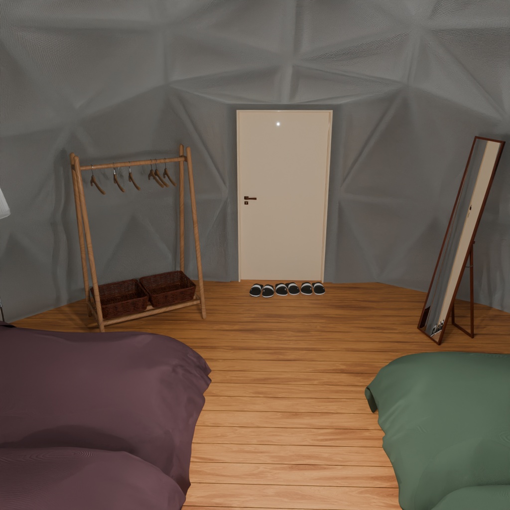 【Blender】 グランピングの寝室 Glamping bedroom