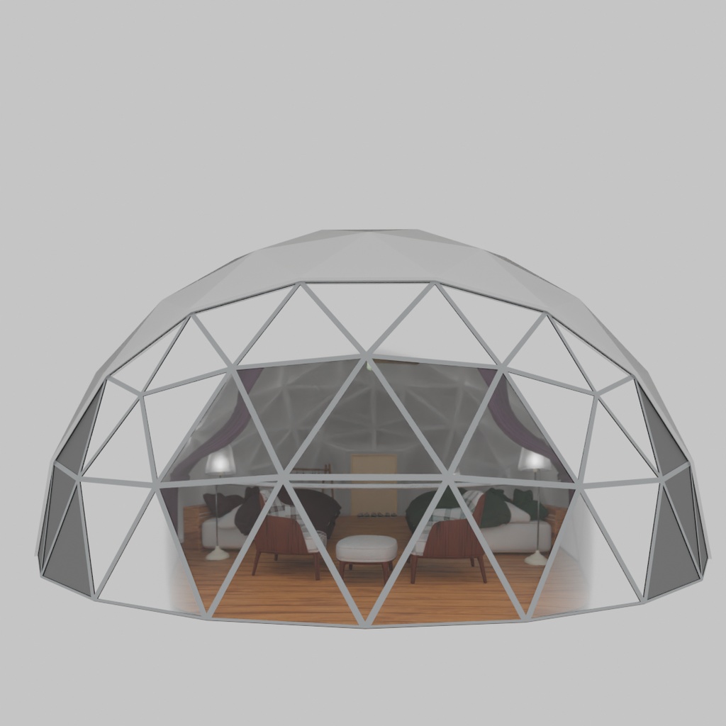 【Blender】 グランピングの寝室 Glamping bedroom