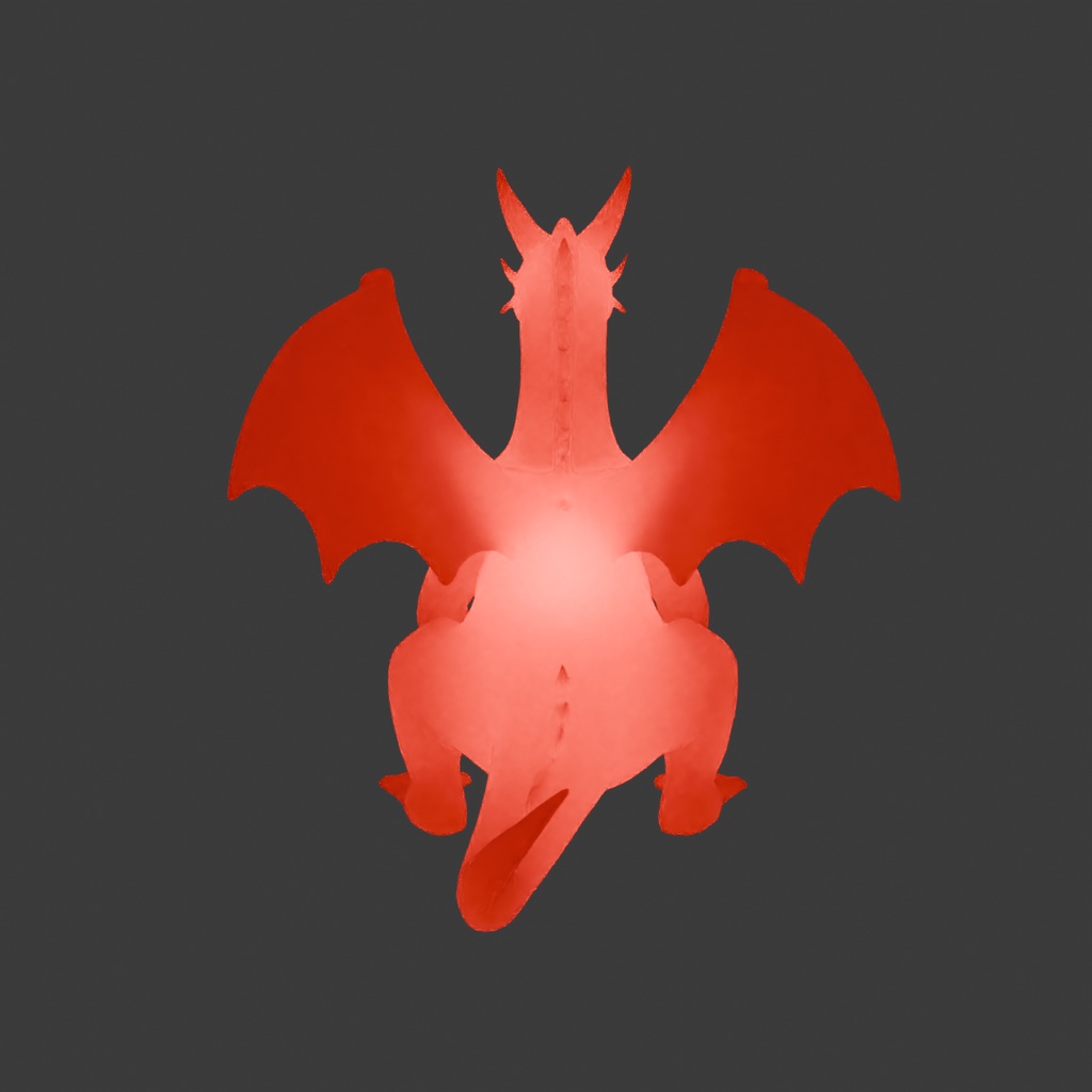 【Blender】 ドラゴンの間接照明 Indirect lighting of dragon