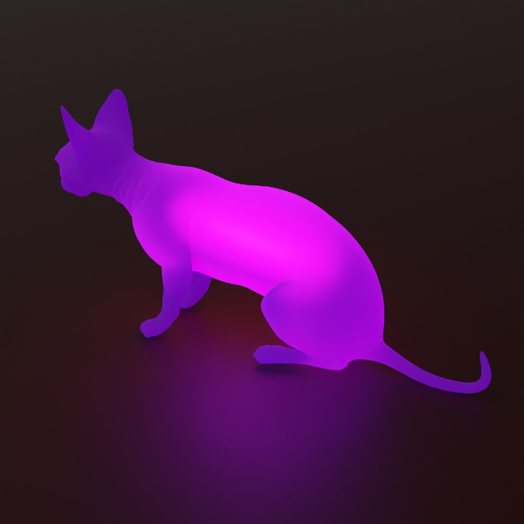 【Blender】 スフィンクス猫の間接照明 Sphynx Cat Indirect Lighting