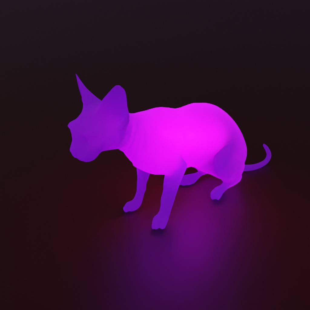 【Blender】 スフィンクス猫の間接照明 Sphynx Cat Indirect Lighting