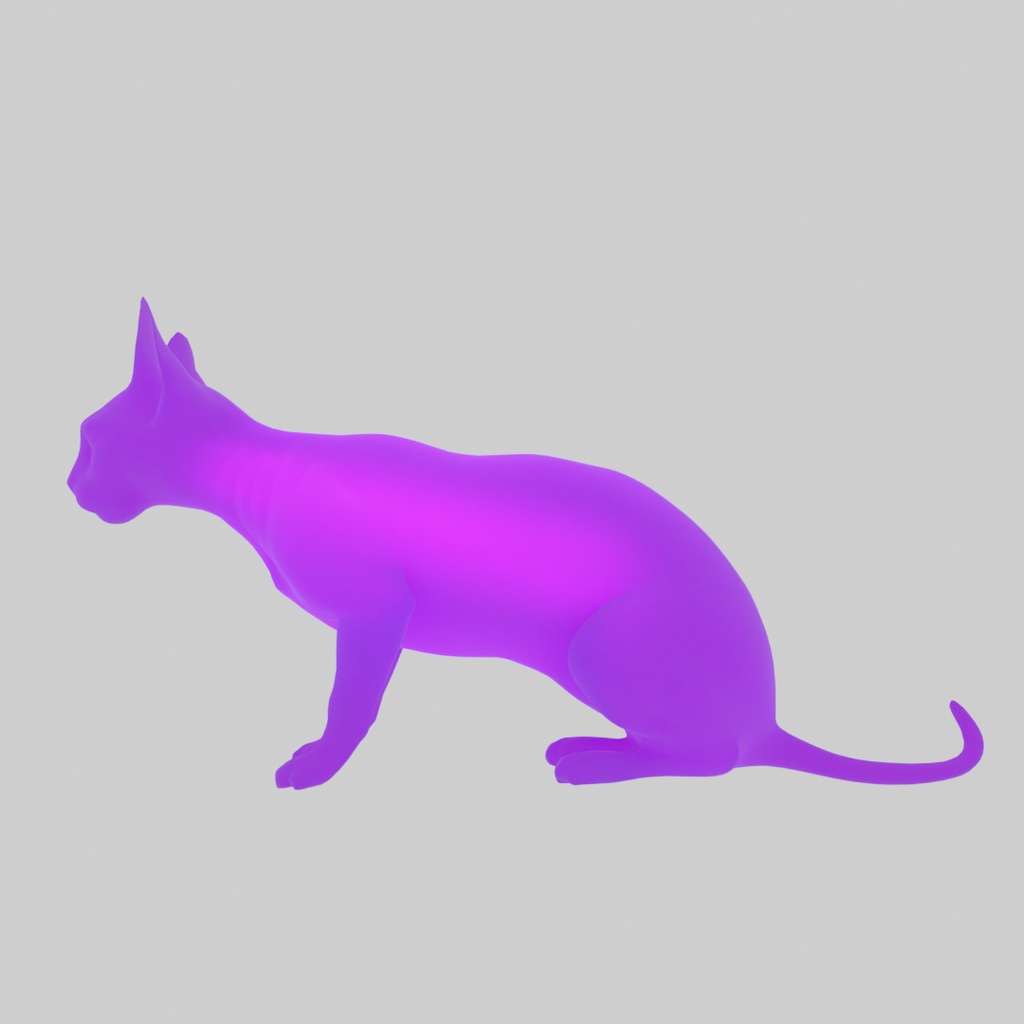 【Blender】 スフィンクス猫の間接照明 Sphynx Cat Indirect Lighting