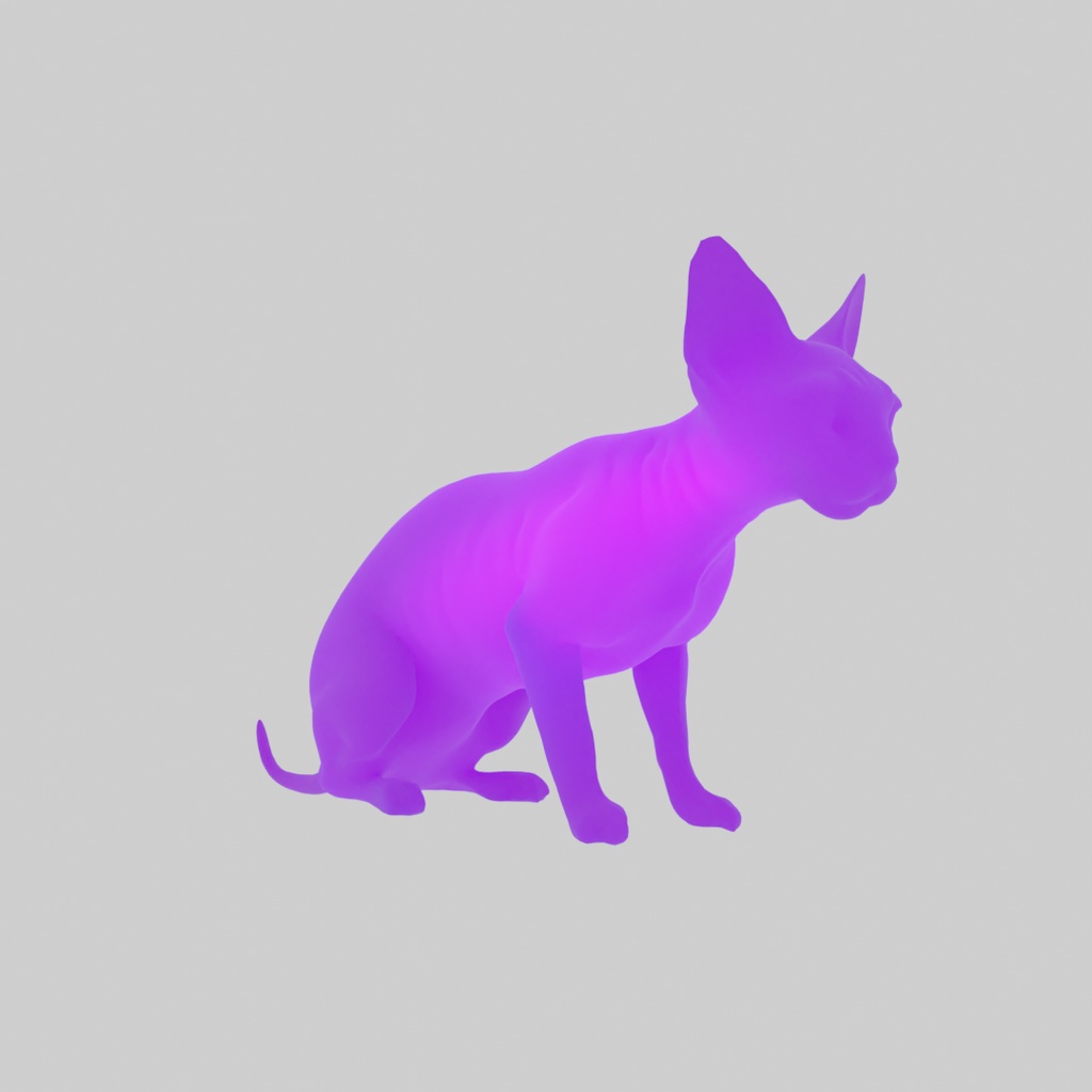 【Blender】 スフィンクス猫の間接照明 Sphynx Cat Indirect Lighting