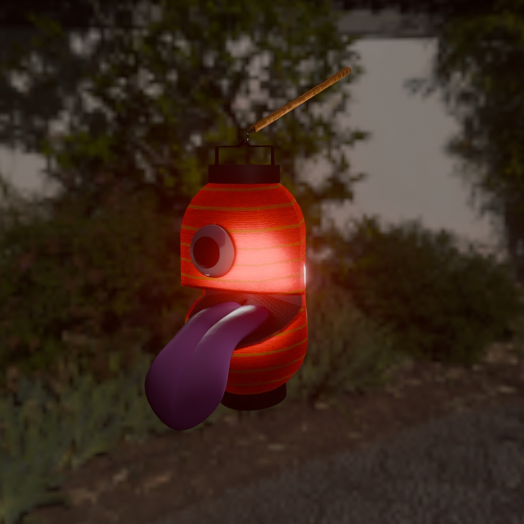 【Blender】 ちょうちんおばけ Japanese lantern ghost