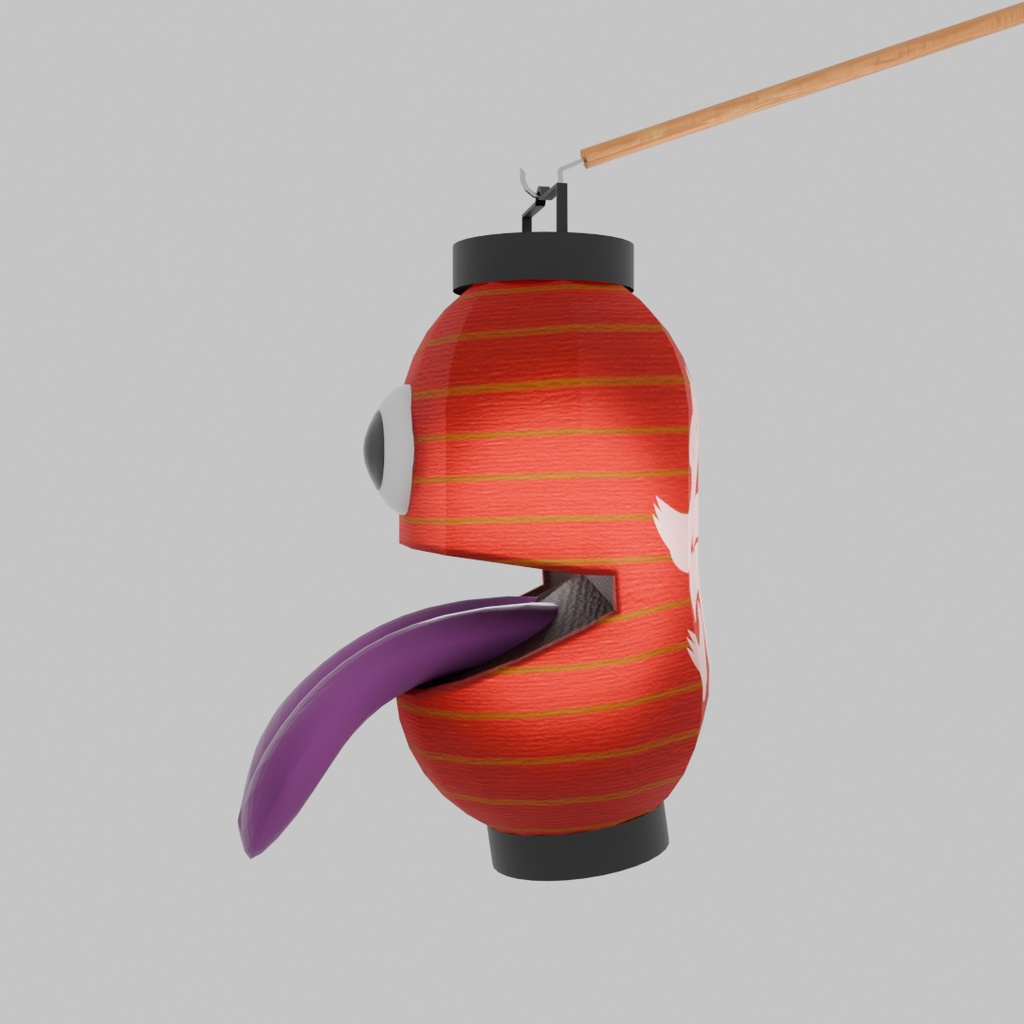 【Blender】 ちょうちんおばけ Japanese lantern ghost