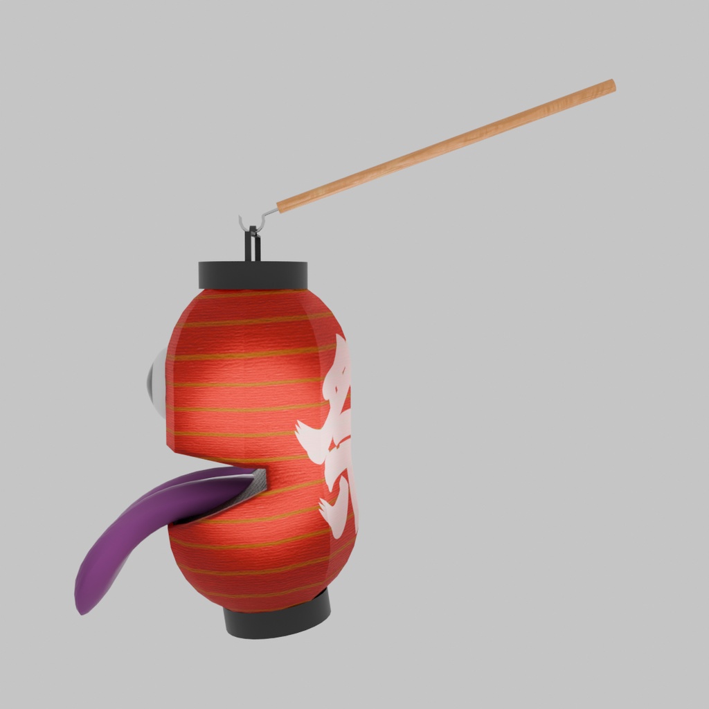 【Blender】 ちょうちんおばけ Japanese lantern ghost