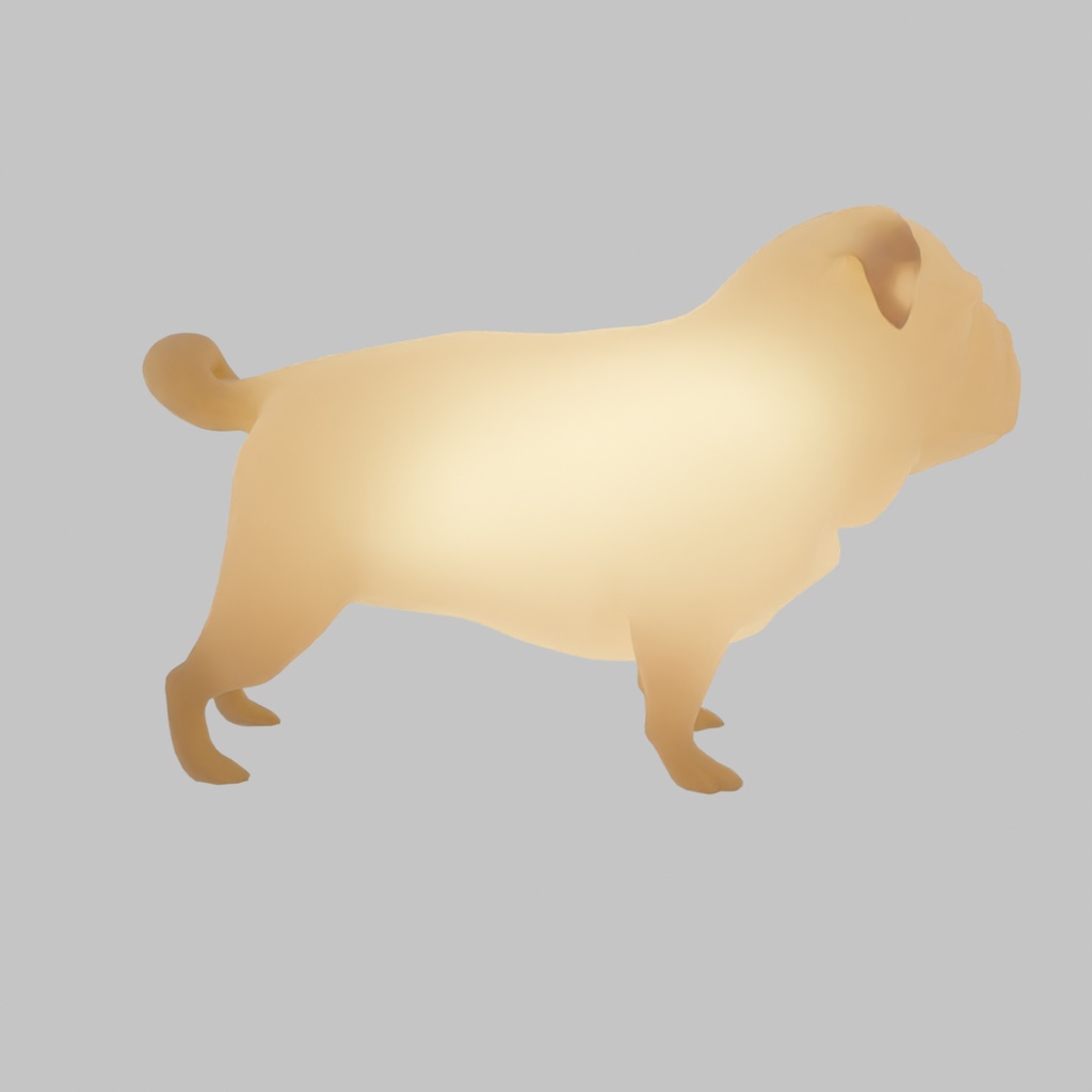 【Blender】 パグの間接照明 Pug Indirect Lighting
