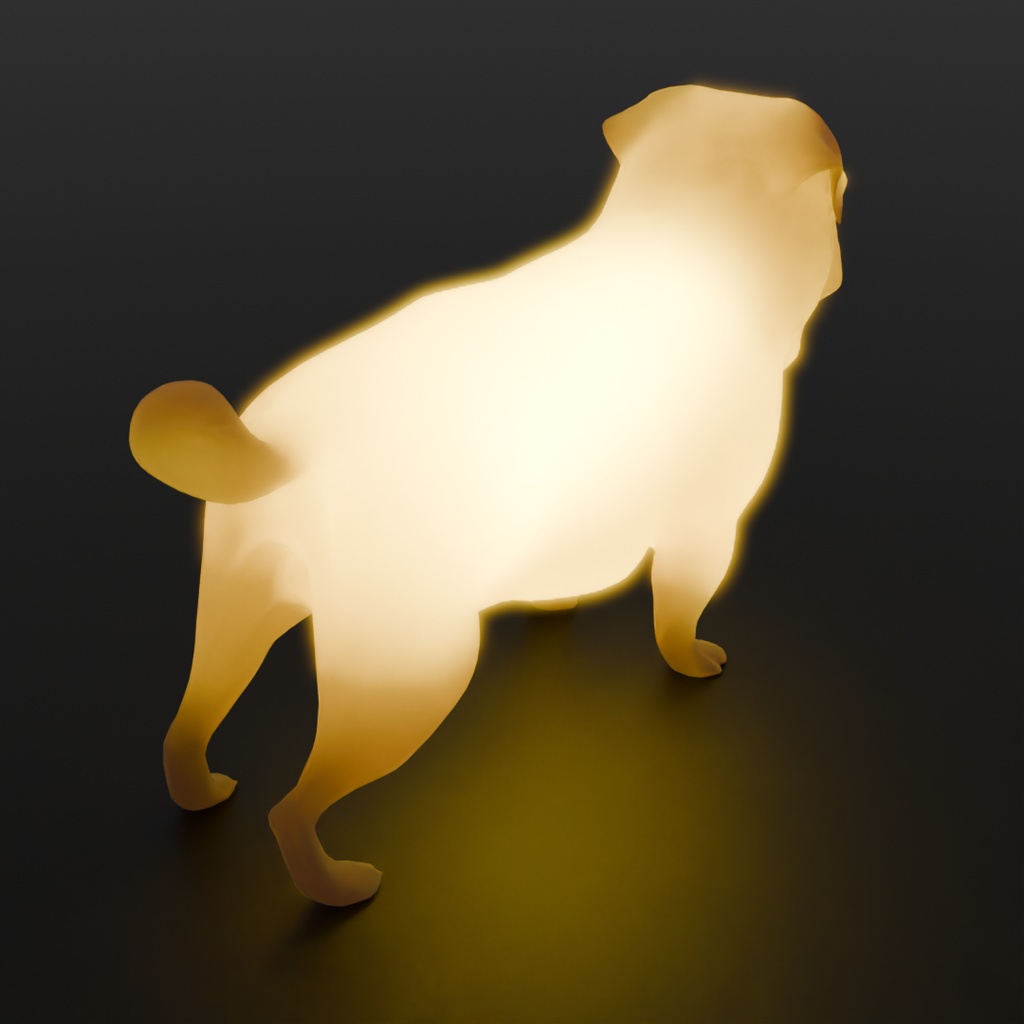 【Blender】 パグの間接照明 Pug Indirect Lighting