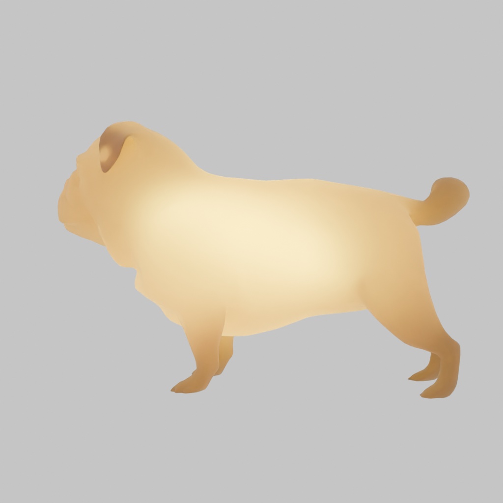 【Blender】 パグの間接照明 Pug Indirect Lighting