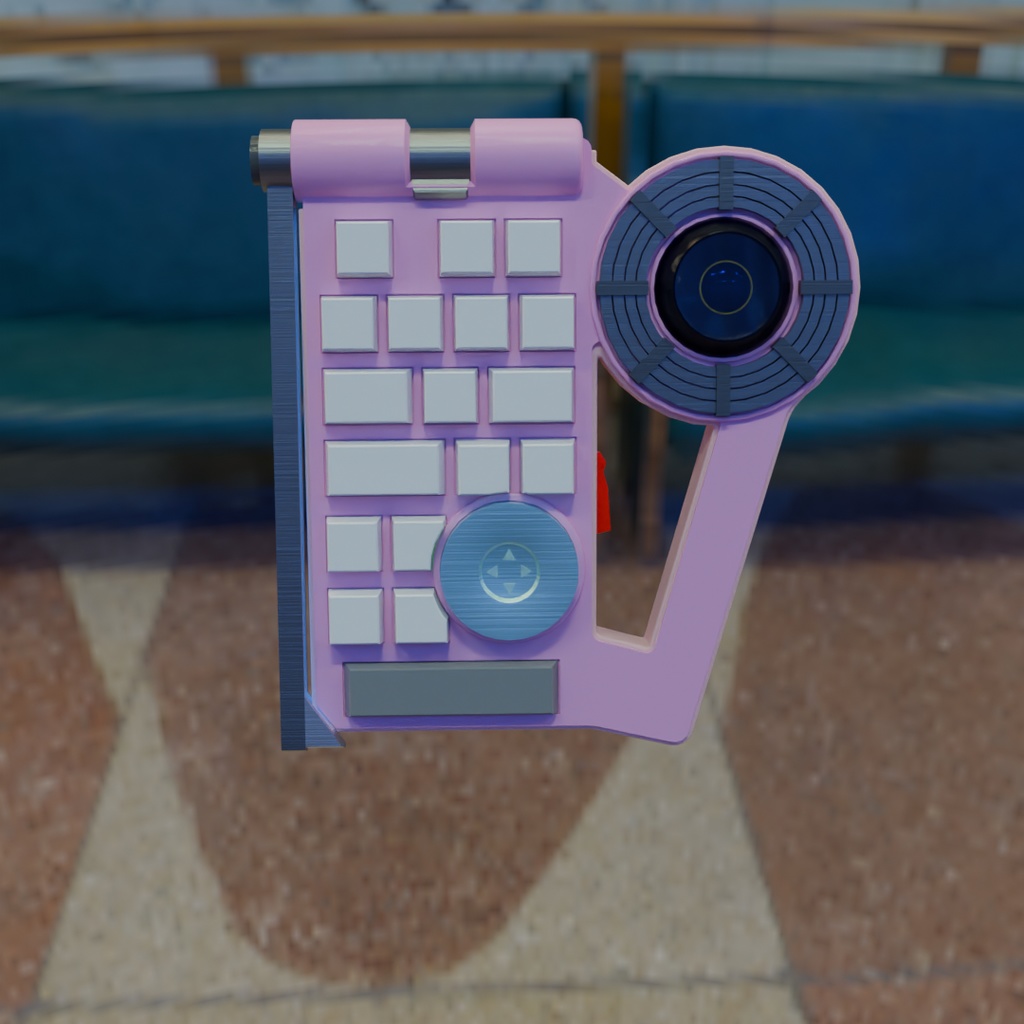 【Blender】 レトロフューチャーな携帯端末 Retro-futuristic mobile terminal