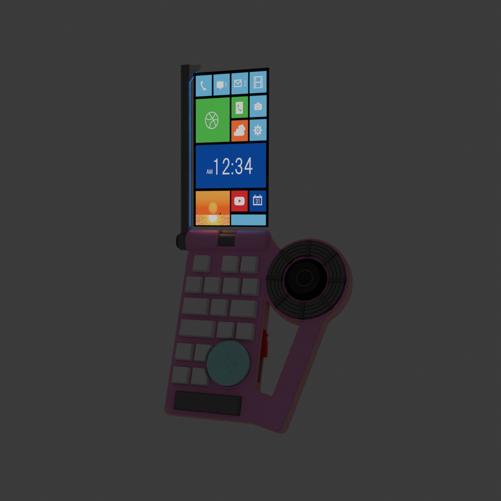 【Blender】 レトロフューチャーな携帯端末 Retro-futuristic mobile terminal