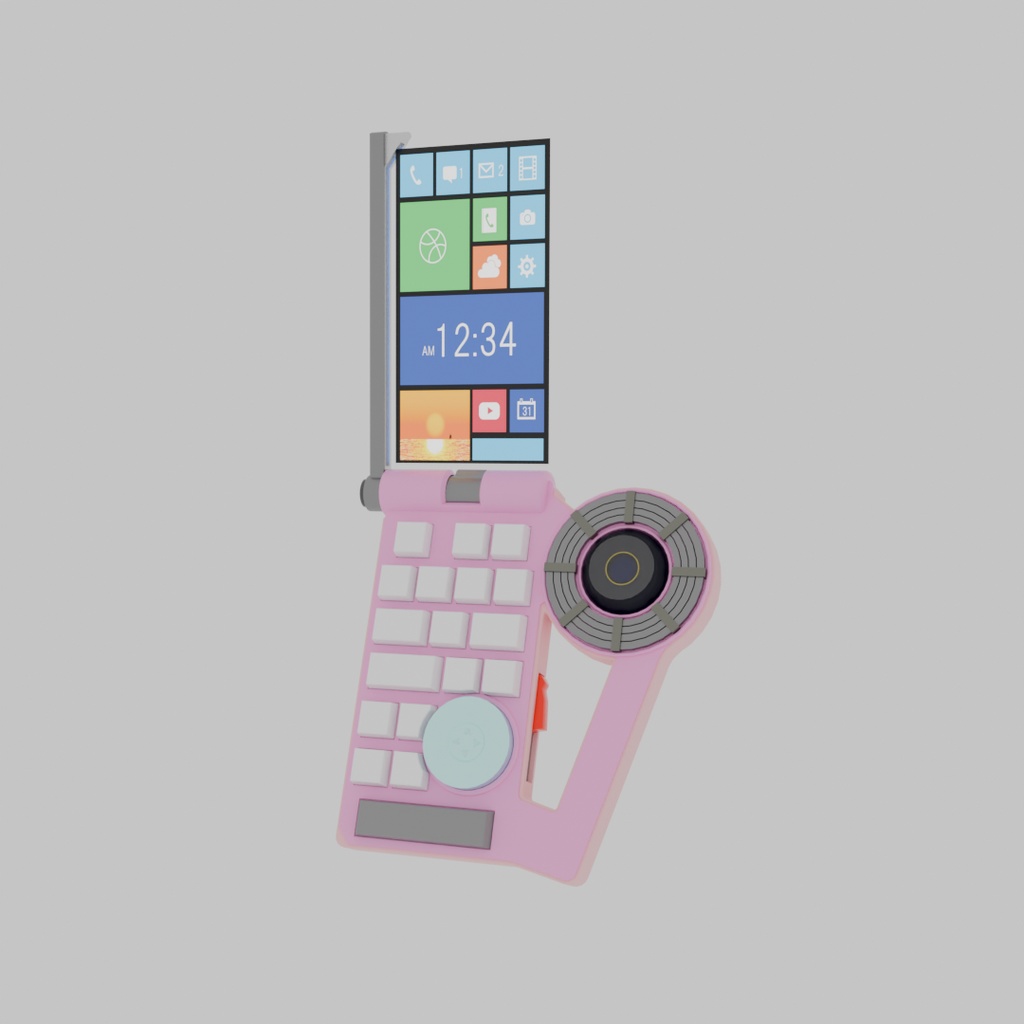 【Blender】 レトロフューチャーな携帯端末 Retro-futuristic mobile terminal