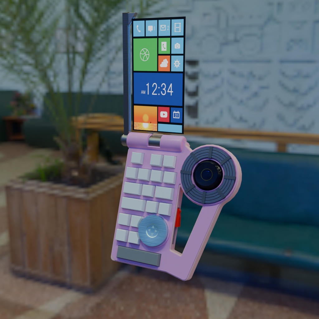 【Blender】 レトロフューチャーな携帯端末 Retro-futuristic mobile terminal