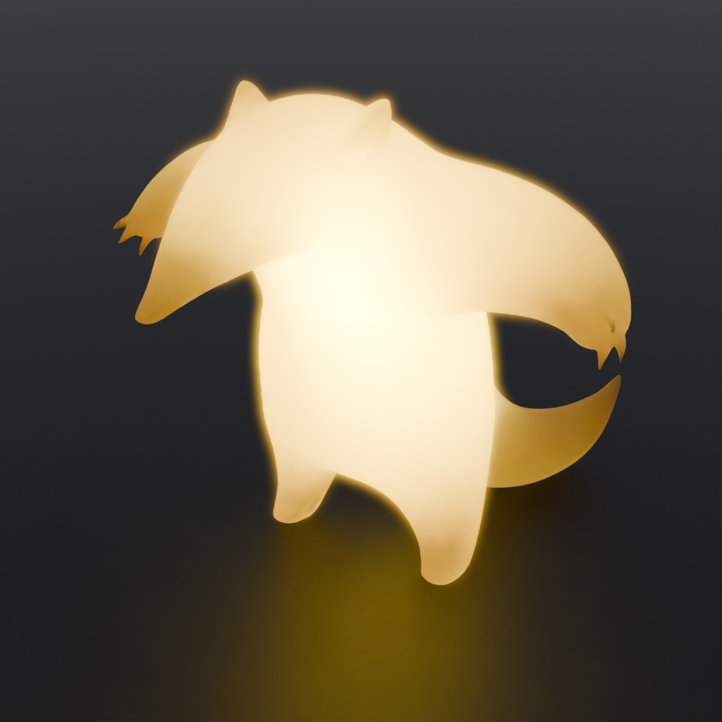 【Blender】 威嚇するアリクイの間接照明 Indirect lighting of a menacing anteater