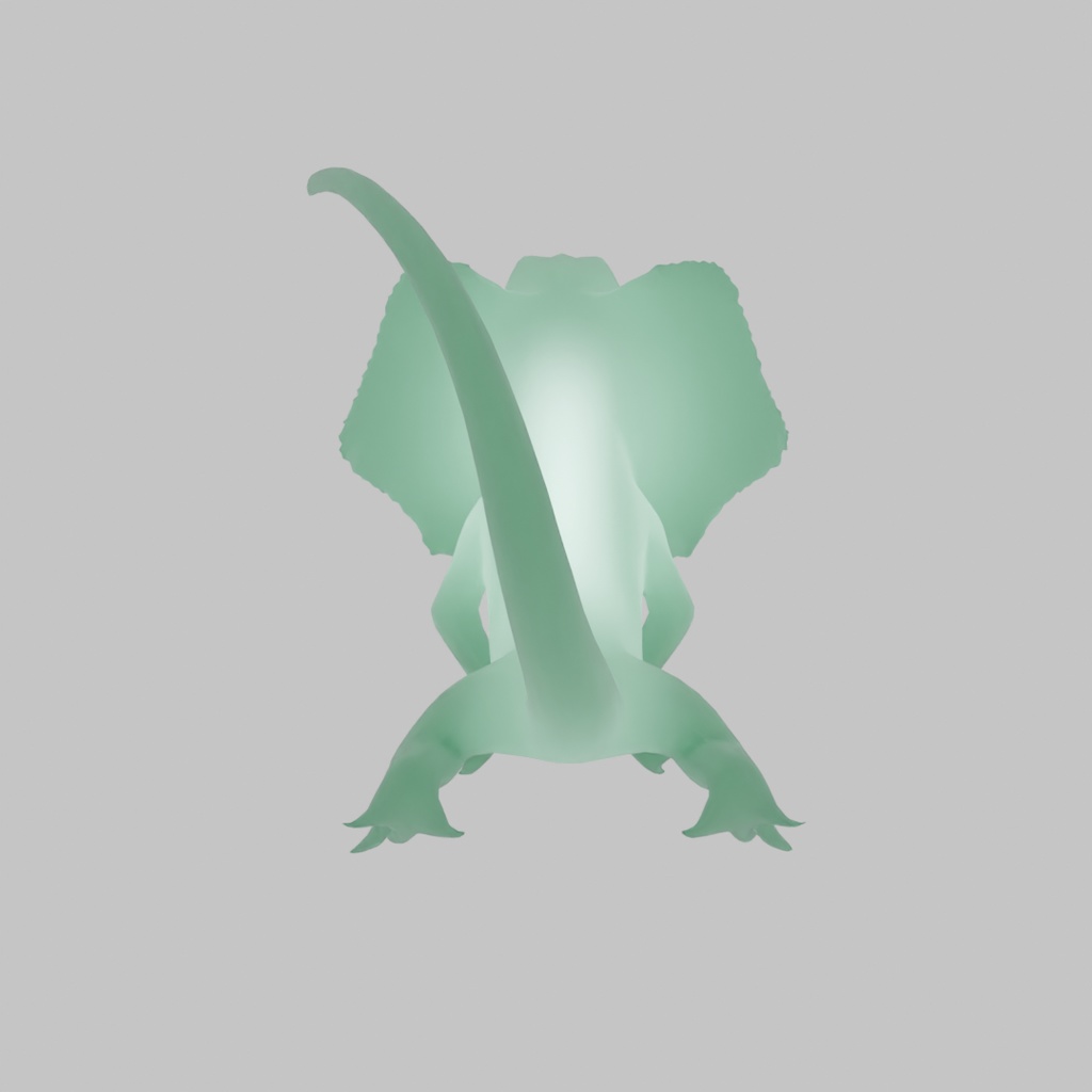 【Blender】 エリマキトカゲの間接照明 Indirect lighting for frilled lizard