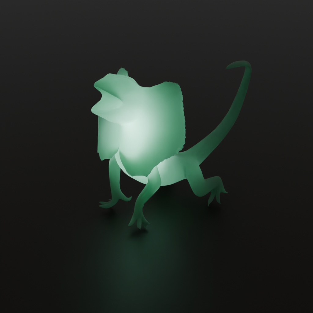 【Blender】 エリマキトカゲの間接照明 Indirect lighting for frilled lizard