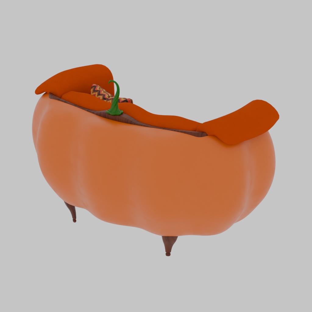 【Blender】 パンプキンのソファ Pumpkin sofa