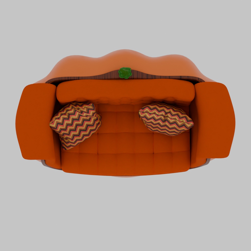 【Blender】 パンプキンのソファ Pumpkin sofa