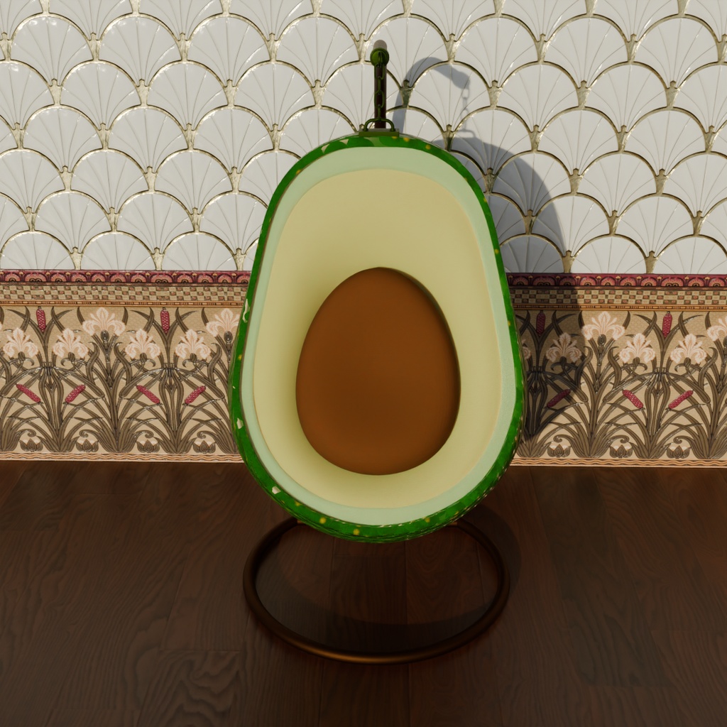 【Blender】 アボカドのハンギングチェア Avocado hanging chair