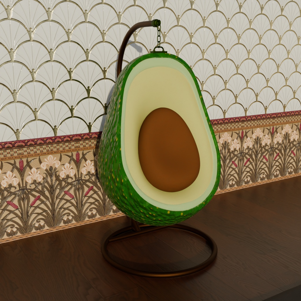 【Blender】 アボカドのハンギングチェア Avocado hanging chair