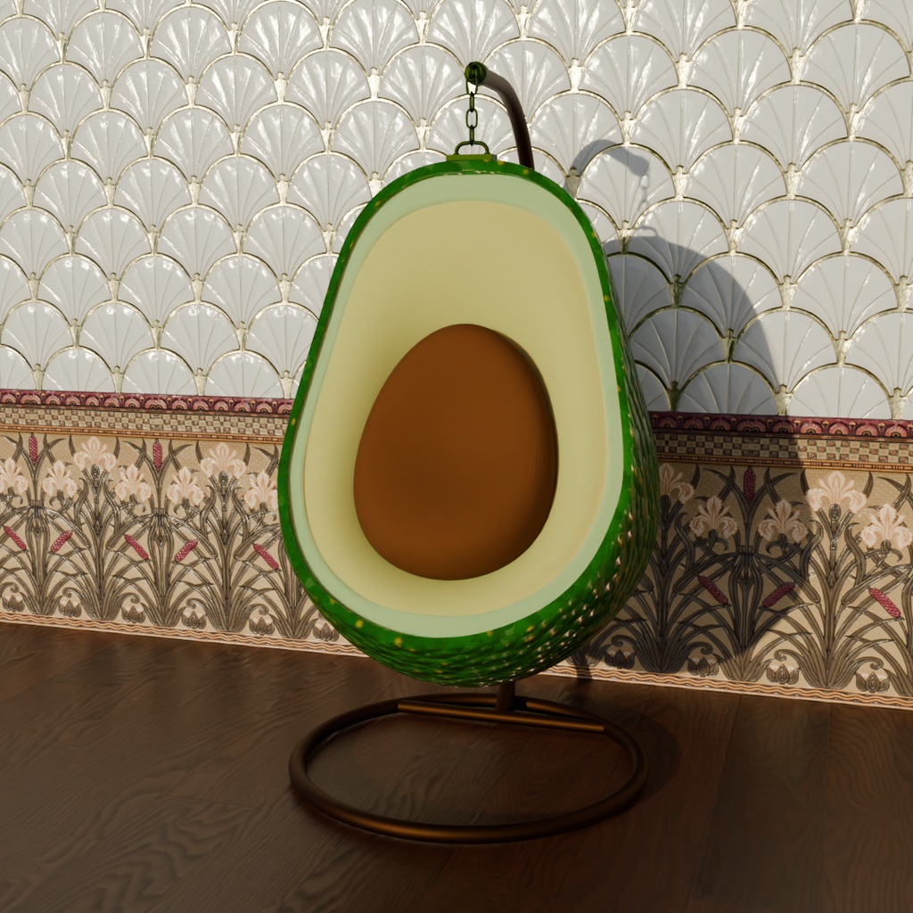 【Blender】 アボカドのハンギングチェア Avocado hanging chair