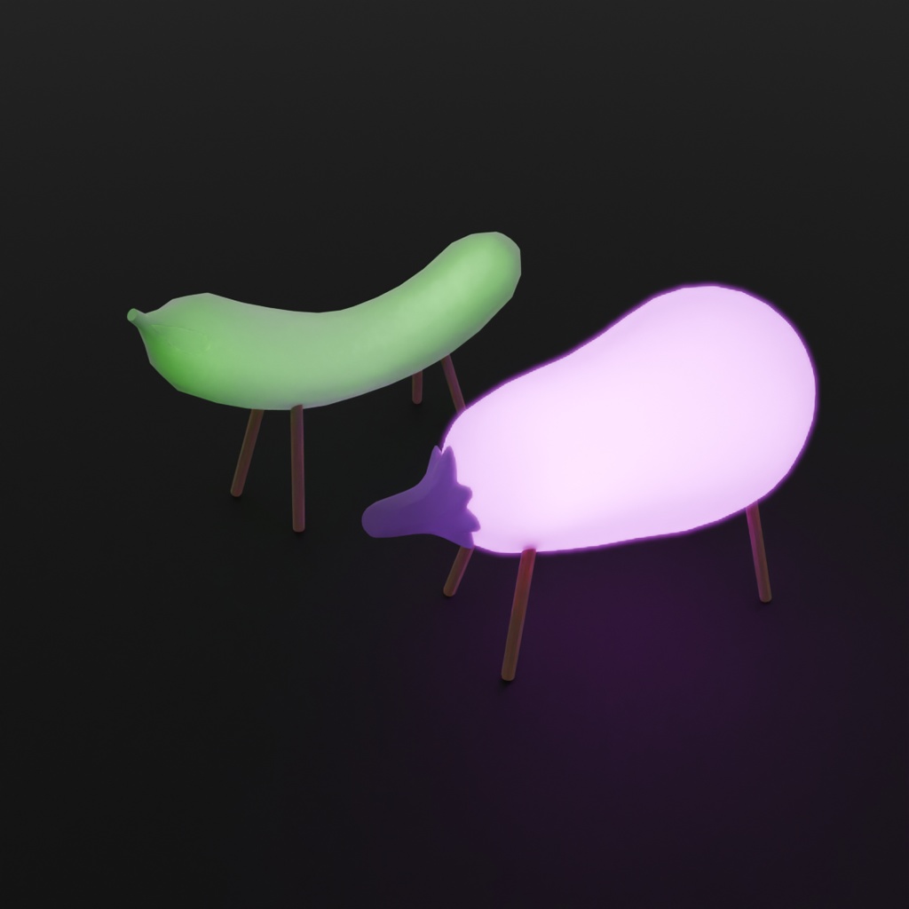 【Blender】 精霊馬の間接照明 Indirect lighting for spirit horses
