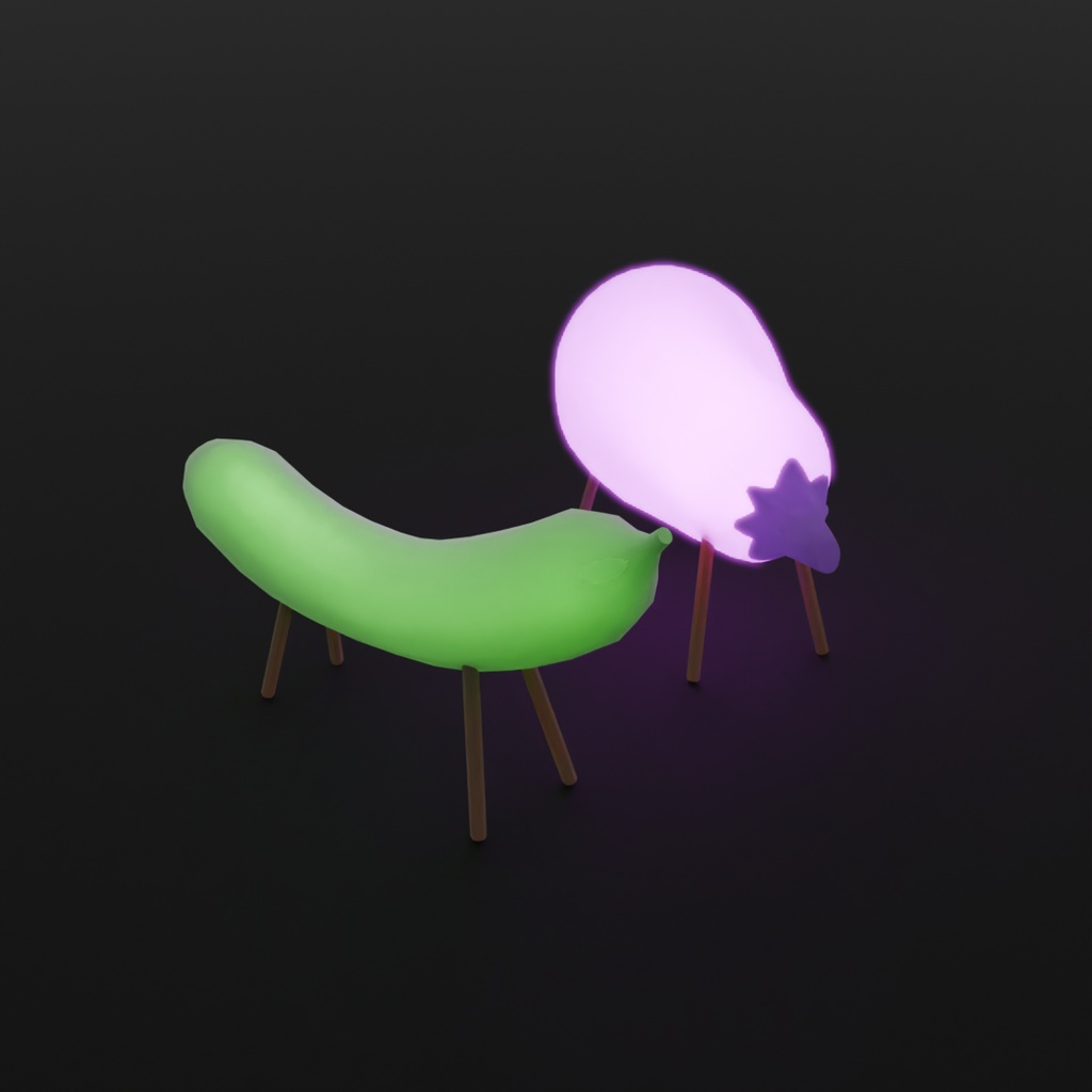 【Blender】 精霊馬の間接照明 Indirect lighting for spirit horses