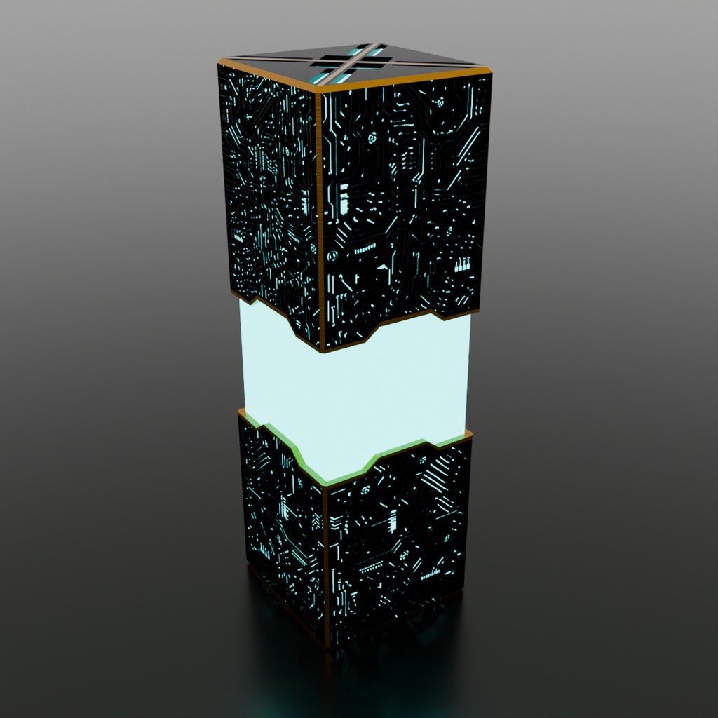 【Blender】 SFっぽい電子回路のライト Sci-fi-like electronic circuit lights