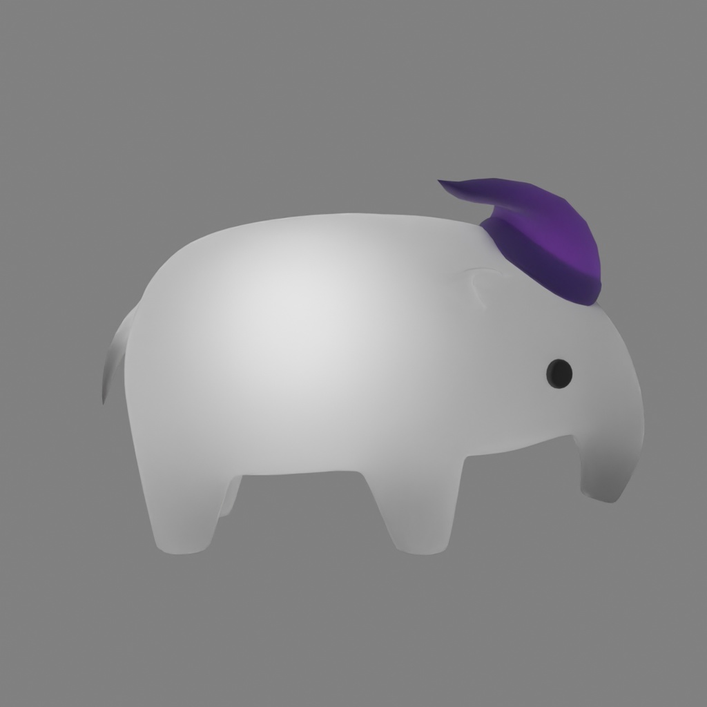 【Blender】 バクの間接照明 Indirect lighting for tapir