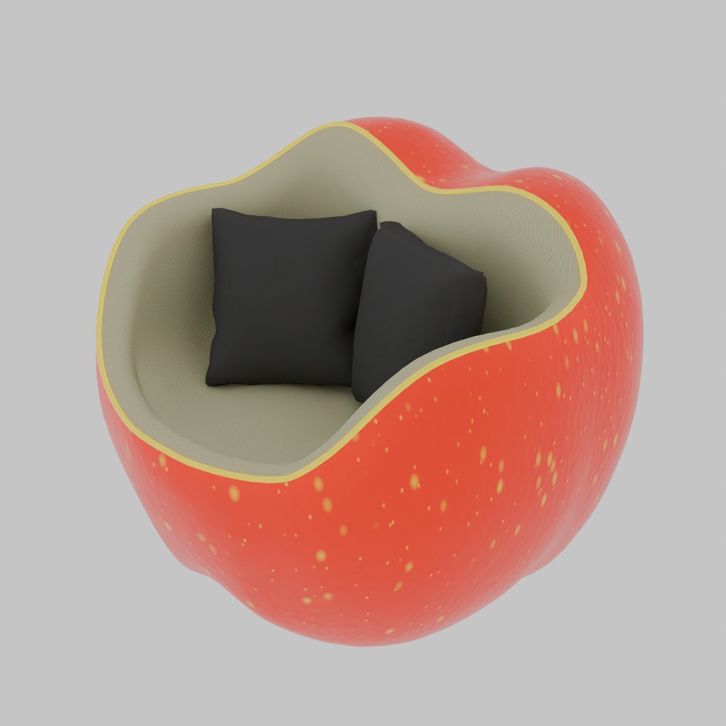 【Blender】 リンゴのソファ Apple Sofa