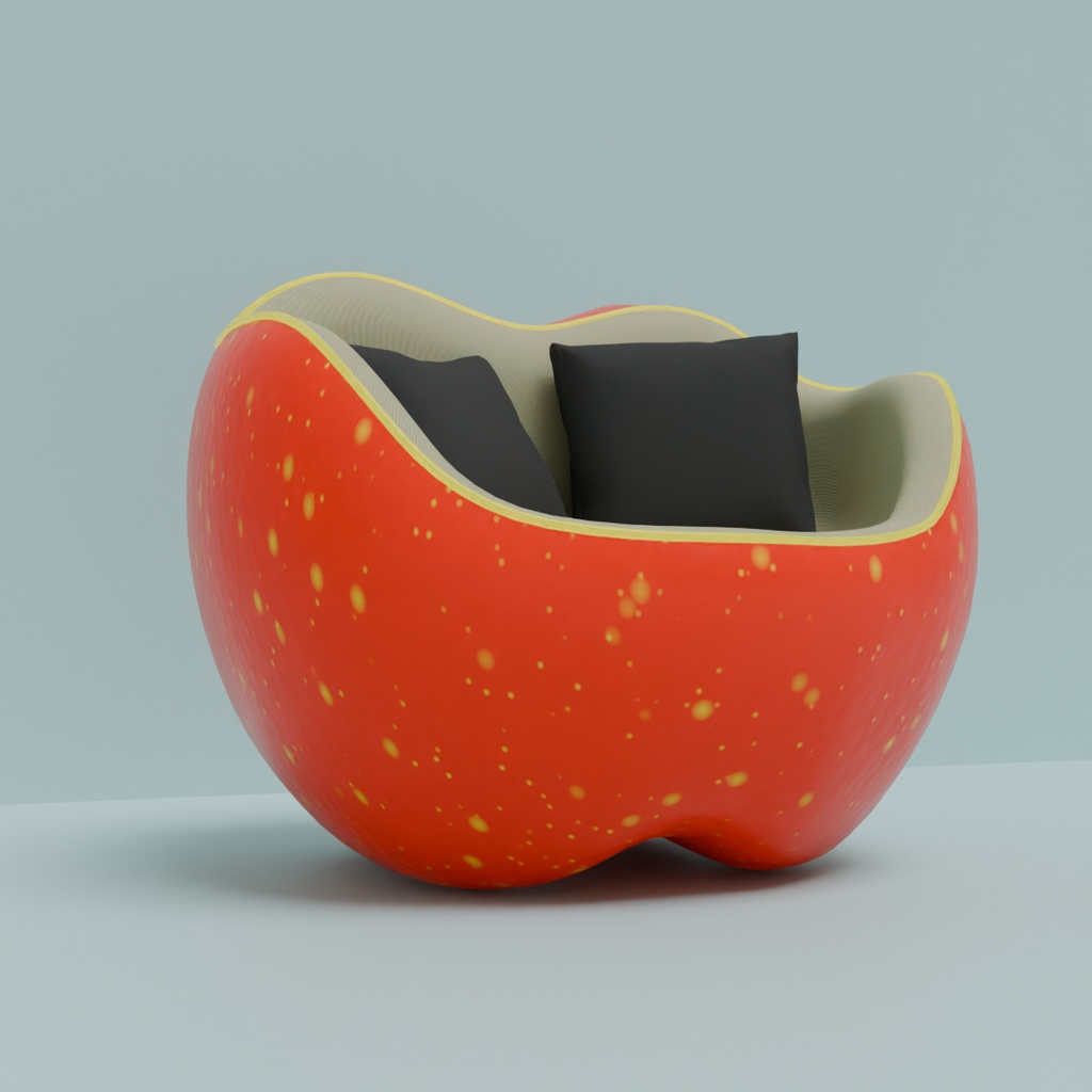 【Blender】 リンゴのソファ Apple Sofa