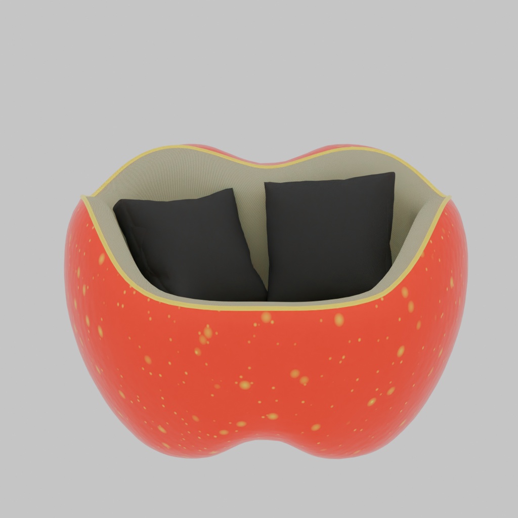 【Blender】 リンゴのソファ Apple Sofa