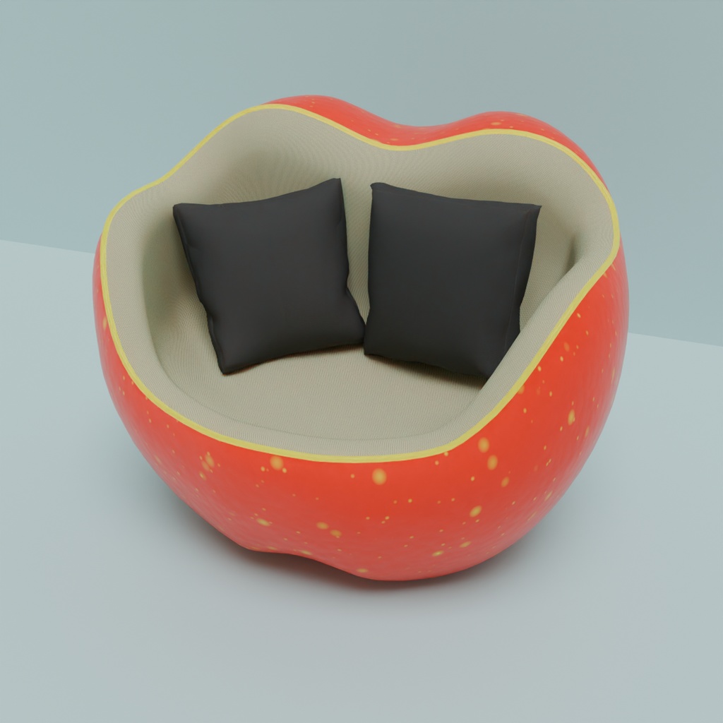 【Blender】 リンゴのソファ Apple Sofa