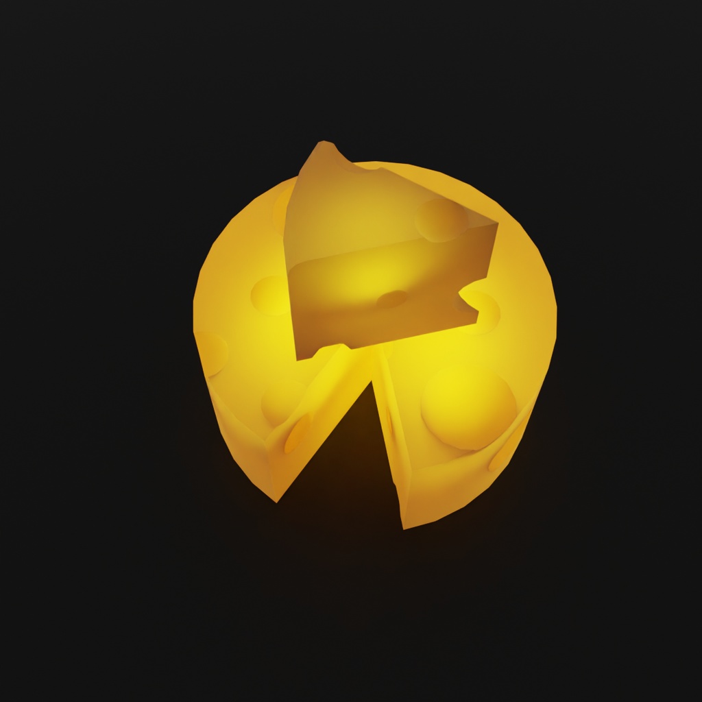 【Blender】 チーズブロックの間接照明 Indirect lighting of cheese block