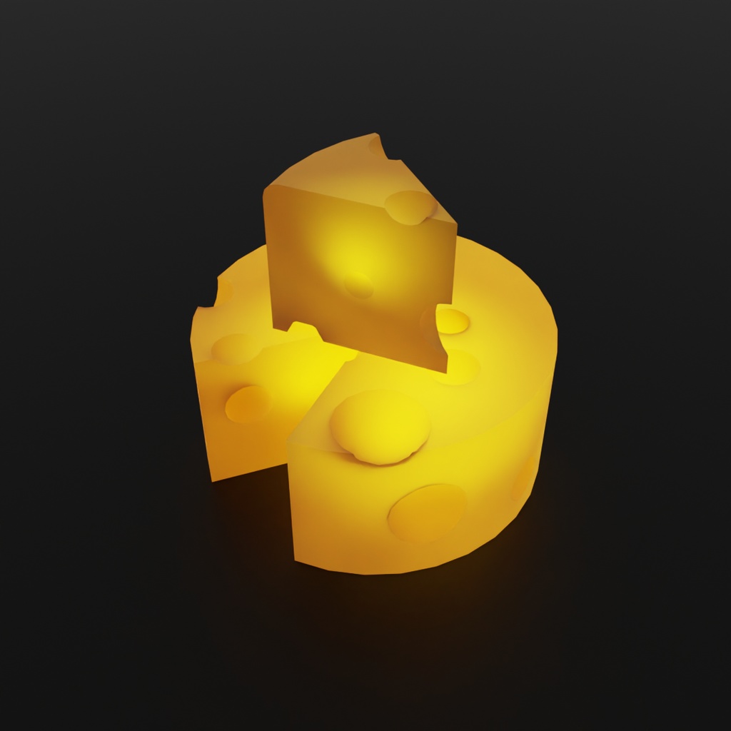 【Blender】 チーズブロックの間接照明 Indirect lighting of cheese block