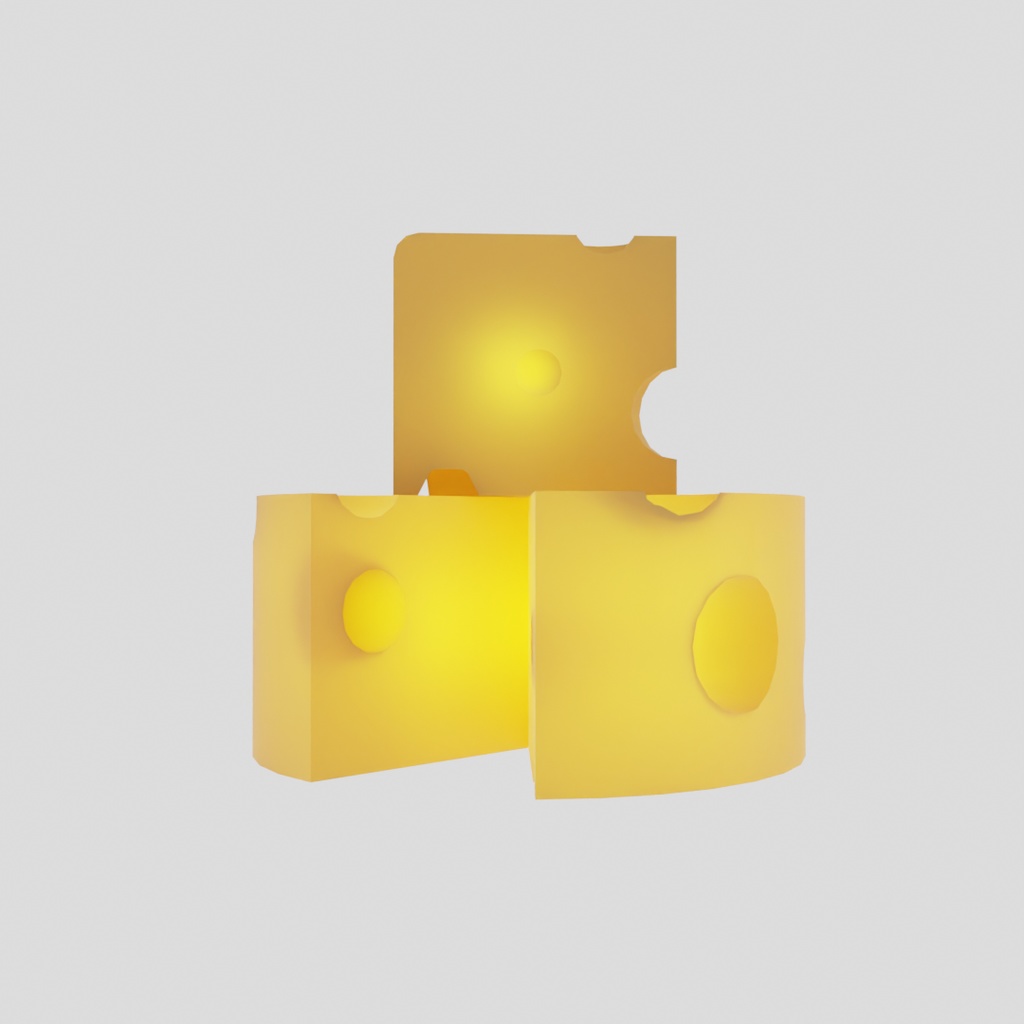 【Blender】 チーズブロックの間接照明 Indirect lighting of cheese block
