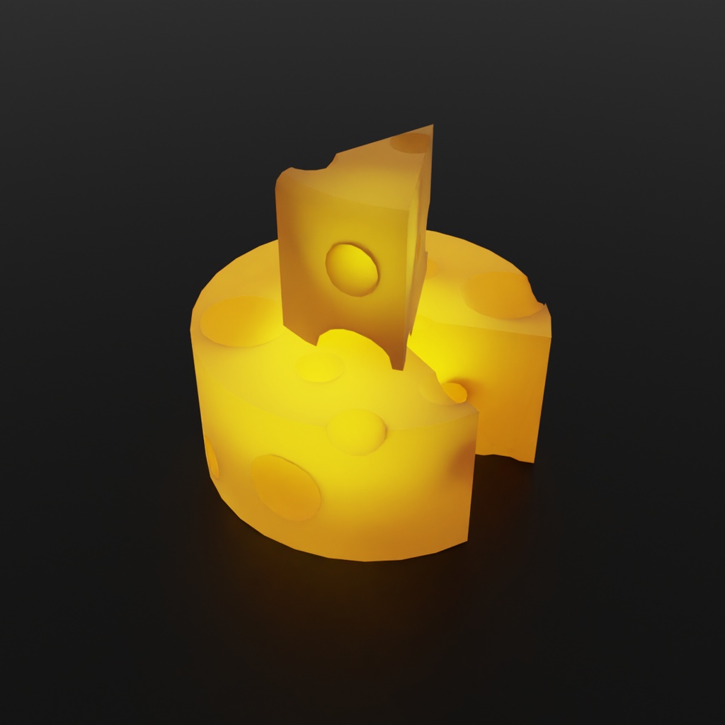 【Blender】 チーズブロックの間接照明 Indirect lighting of cheese block