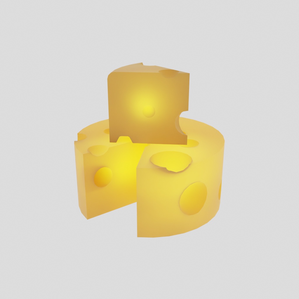【Blender】 チーズブロックの間接照明 Indirect lighting of cheese block
