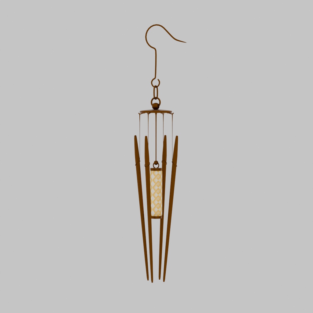 【Blender】風鈴のイヤリング 3種 Wind chime earrings