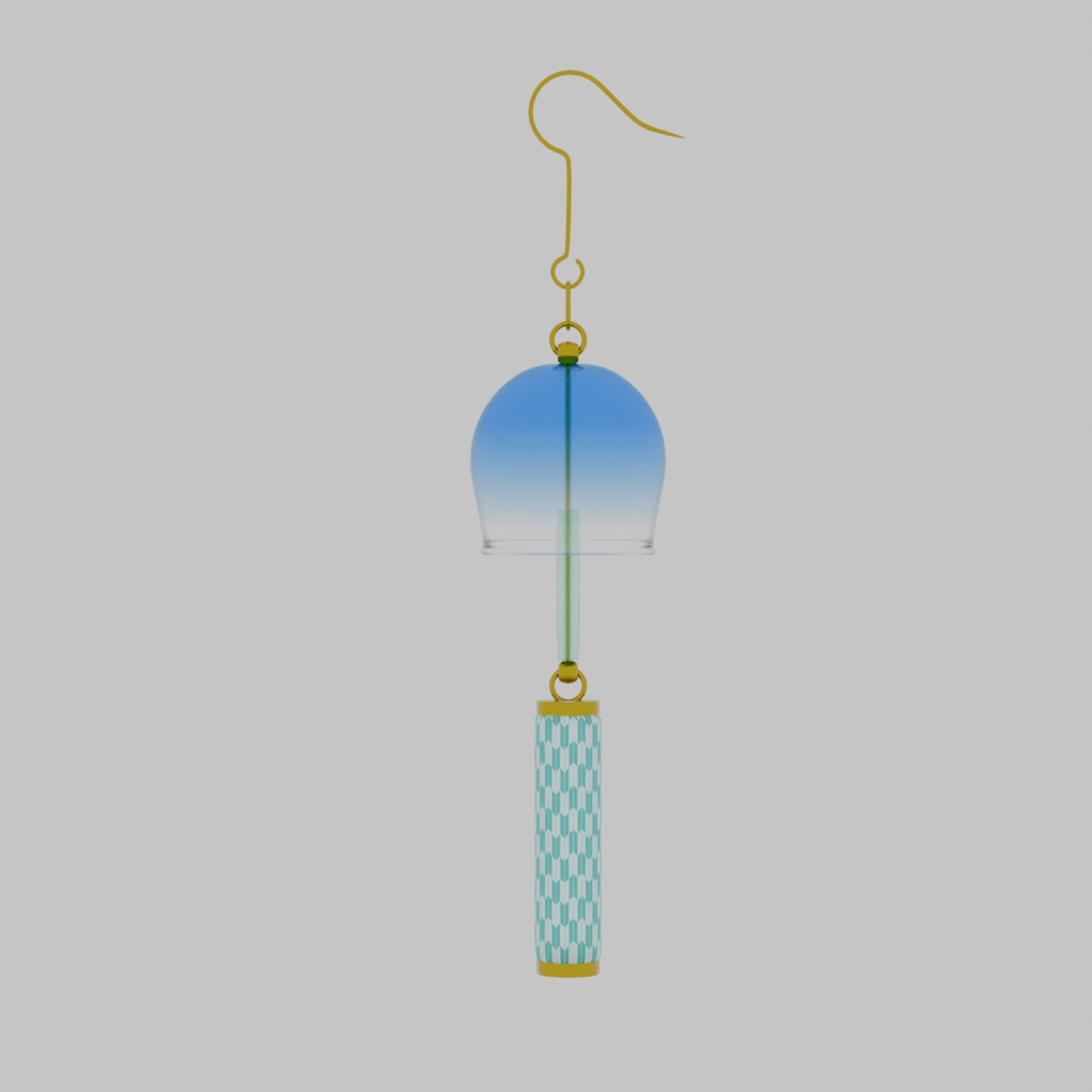 【Blender】風鈴のイヤリング 3種 Wind chime earrings
