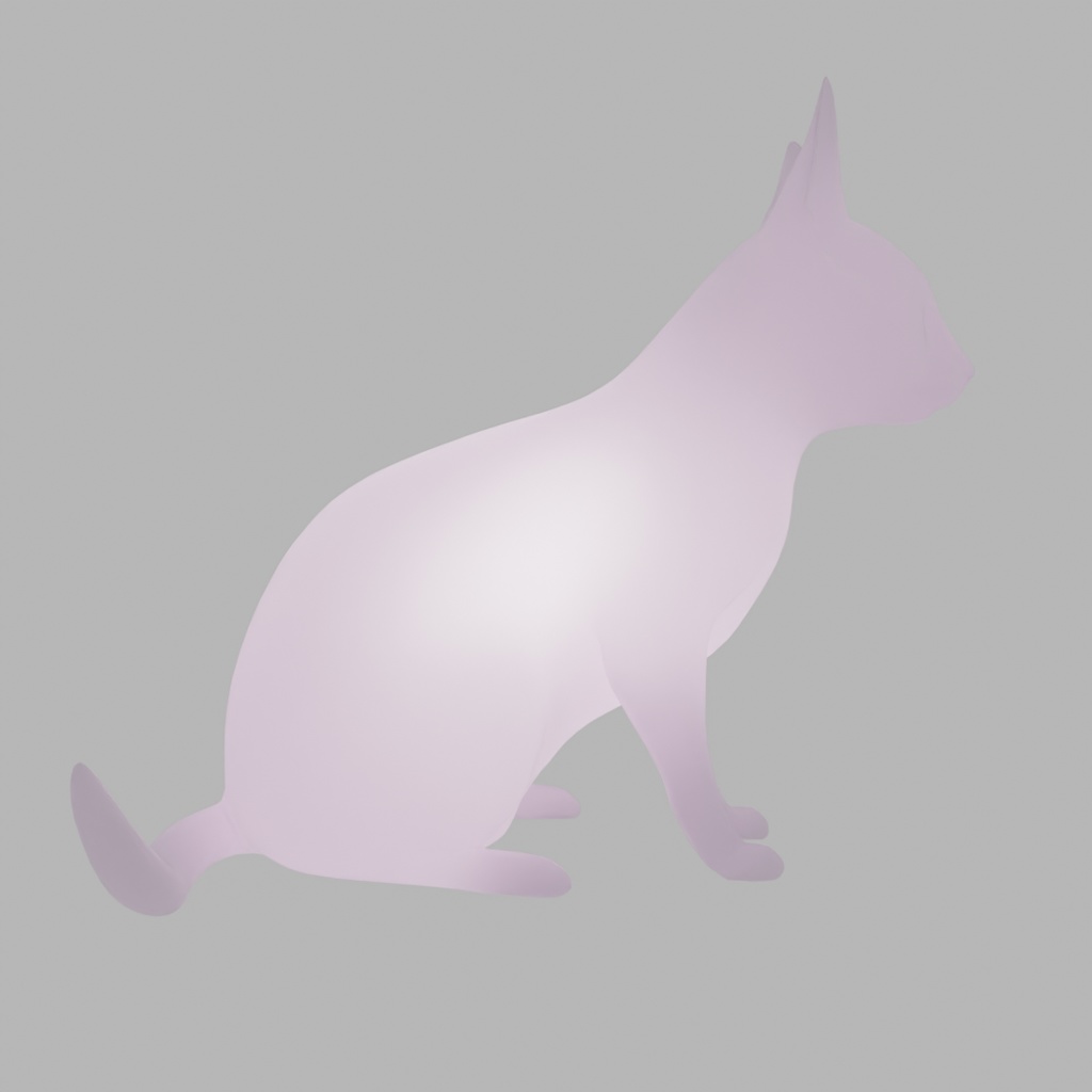 【Blender】 シャムネコの間接照明 Indirect lighting for Siamese cats